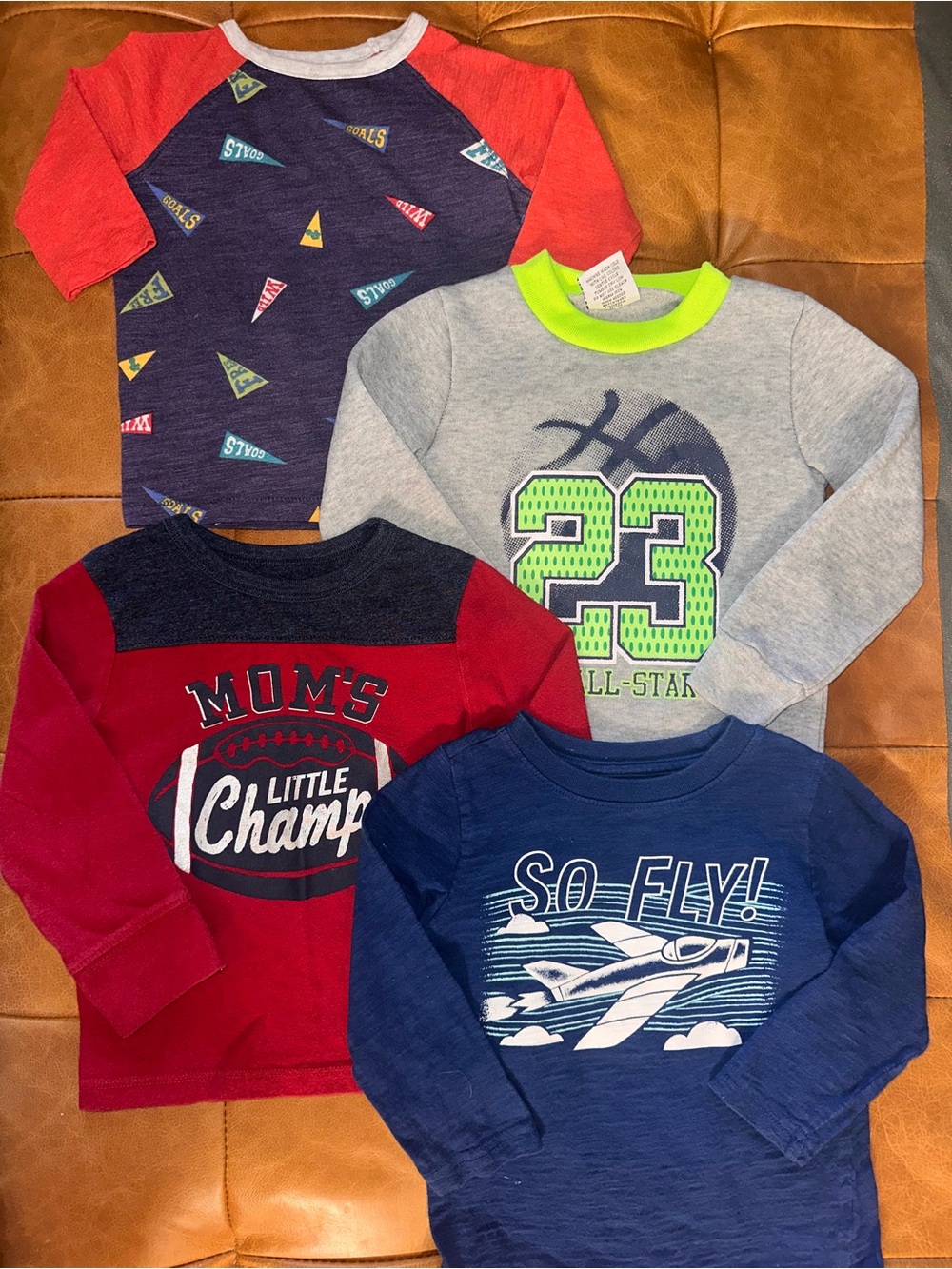 Old Navy Kids Long-Sleeve Tops - Red, Navy, Gray, Royal Blue Size 24M/2T